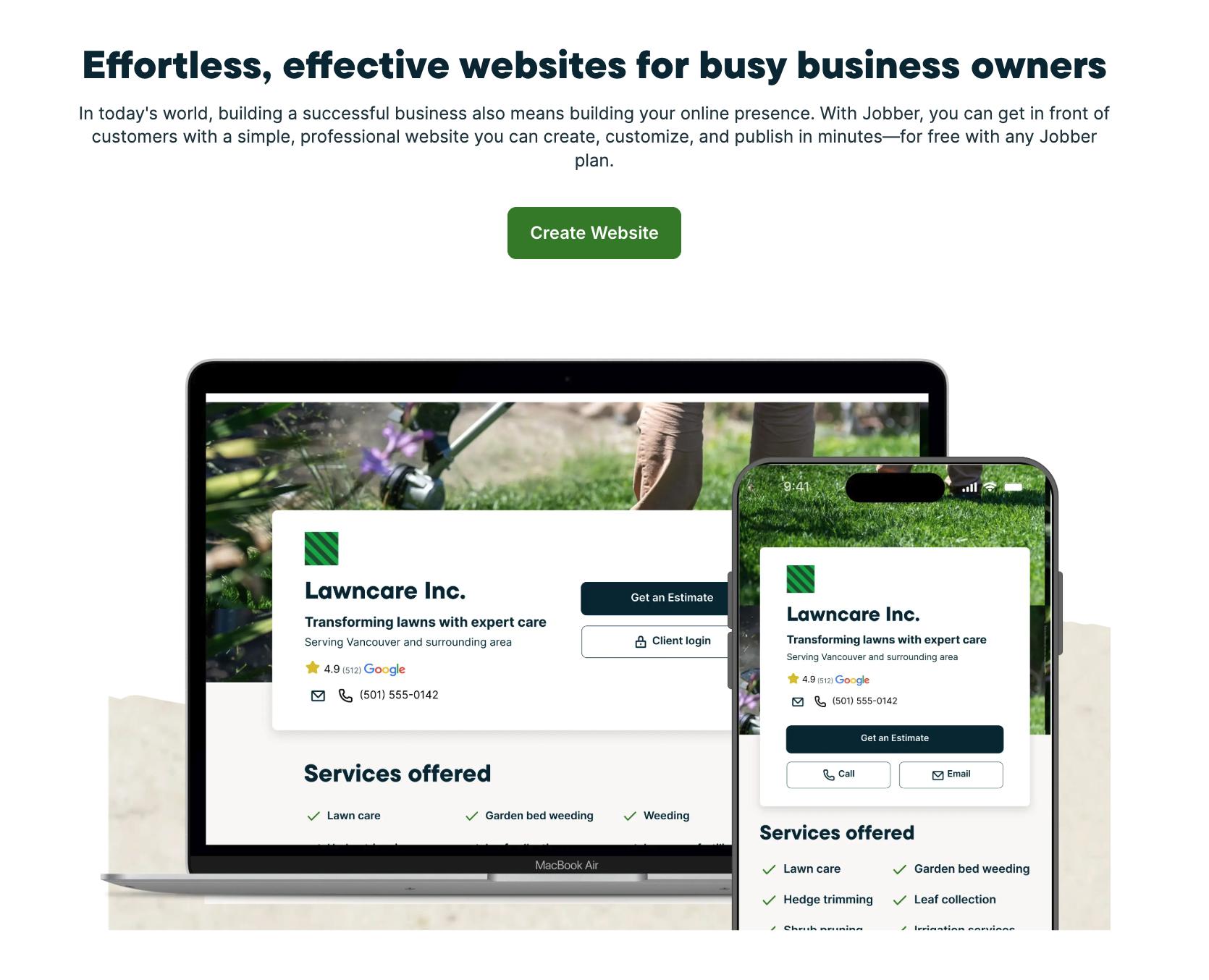 Website | Marketing <b>Tools</b> – Jobber Help Center